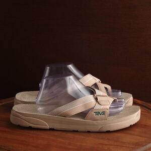 Teva Sandals Mens SZ 12 Beige Revive 95 Slide Slip On Outdoor Shoes Flat 1124052